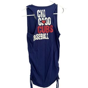 Chicago Cubs Shirt Womens‎ Large Blue MLB Baseball G-III Side Ruched Tank Top